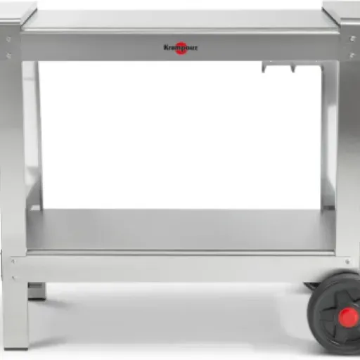 Test Krampouz Chariot Plein Air KHEA05 : le support inox costaud mais pas donné pour la plancha