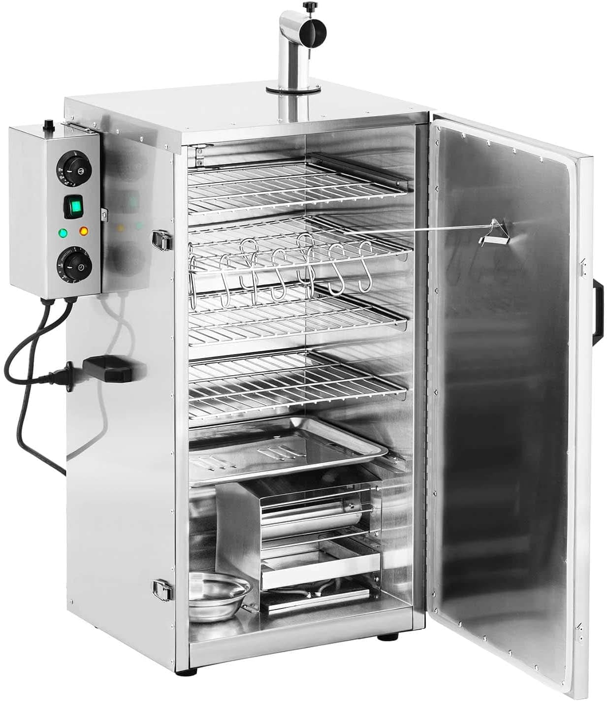 RC-FS870 Fumoir Professionnel À Viande Poisson Chaud Armoire Inox (Volume : 105 l, Minuterie : 0 - 120 min, Puissance : 1 000 W, Matériau : acier inoxydable, 0 - 100 °C)