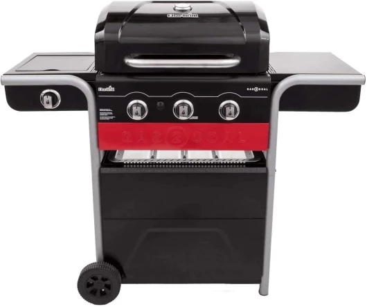 Char-Broil Barbecue à gaz Gas2Coal 330 - Barbecue Hybride, Plateau pour Charbon de Bois Breveté, 3 Brûleurs - Idéal pour la cuisine en plein air, le jardin et la terrasse