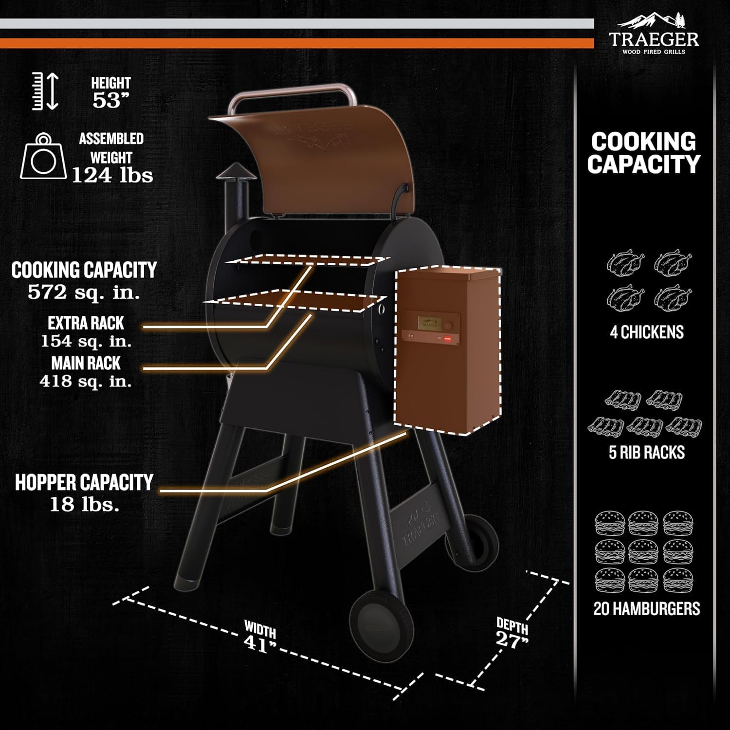 Pellet BBQ Pro 575 with WiFIRE® Technology and precise temperature control -...