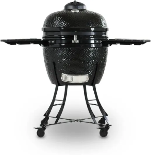 Barbecue à charbon Kamado Noir Céramique Grille Ø 52cm 134 x 77 x 120 cm