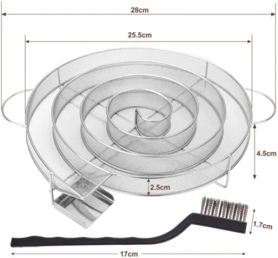 LIHAO Générateur de Fumée Froide pour Fumoir Fumage Viande Poisson avec Brosse Nettoyage Grille Barbecue (diamatre 25cm)