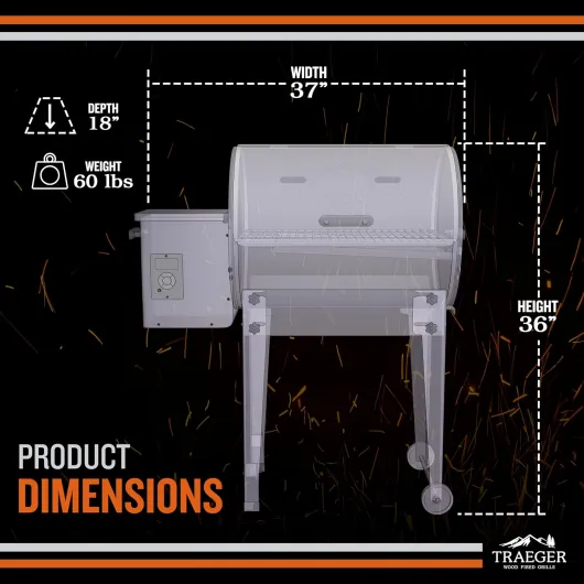 Traeger Grills Tailgater 20 Barbecue à granulés de bois portable et fumoir, noir