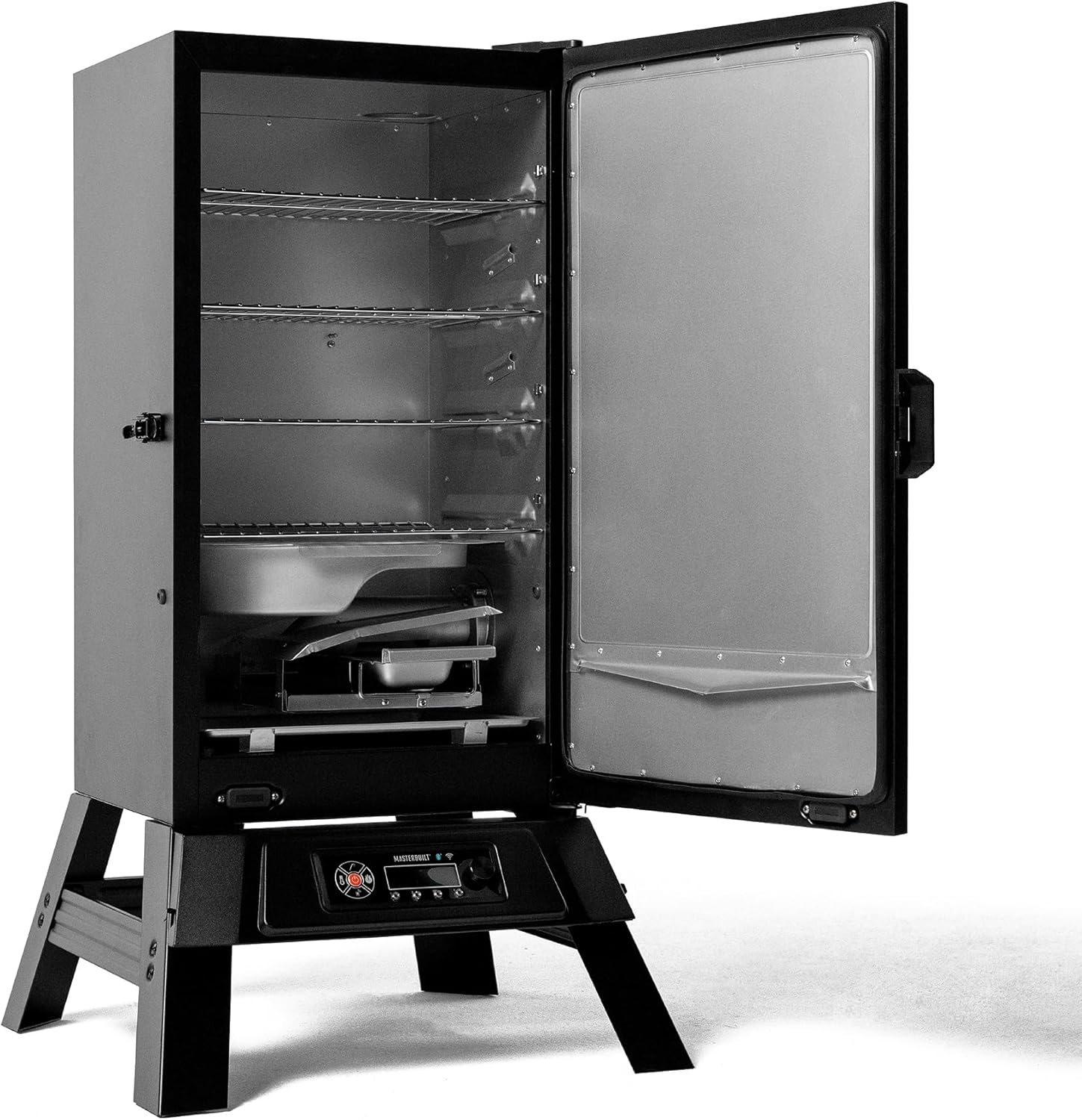 Fumoir numérique WiFi 710 - Design vertical - 711 m² de cuisson - 4 fumoirs chromés - Noir - MB20072024