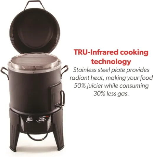 Char-Broil The Big Easy - Fumoir, rôtissoire et barbecue avec technologie TRU-Infrared, finition noire.