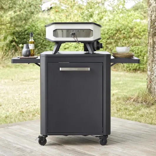 Cozze Table roulante pour plancha 640 en Acier Inoxydable/Noire, Noir, 62.5 x 81.5 x 22.5 cm
