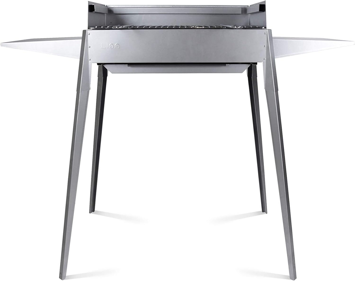 Lisa Luxury Barbecue à charbon professionnel en fer aluminé Etna F 60 x 40 cm Gris