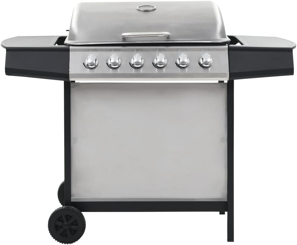Solivagant Barbecue au gaz avec 6 Zones de Cuisson INOX Argenté,(19.88 KG)