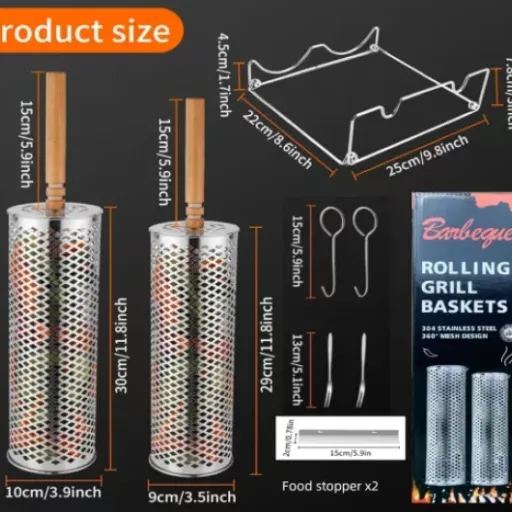 Test Kit de Barbecue Premium DYBOHF : les paniers roulants qui changent un peu la routine au BBQ