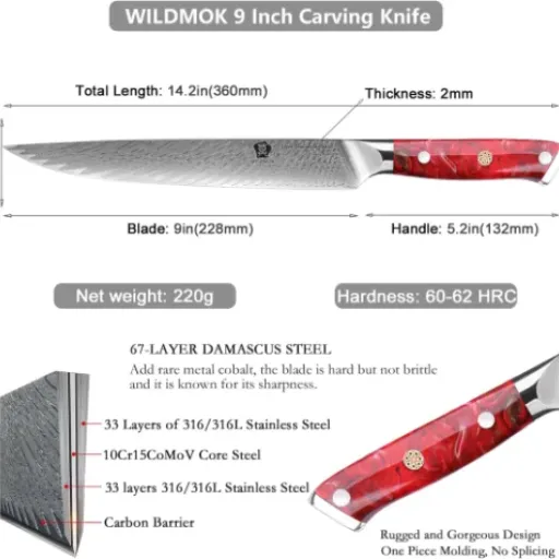 Test WILDMOK Damas 23 cm : un couteau qui coupe vraiment, sans chichis