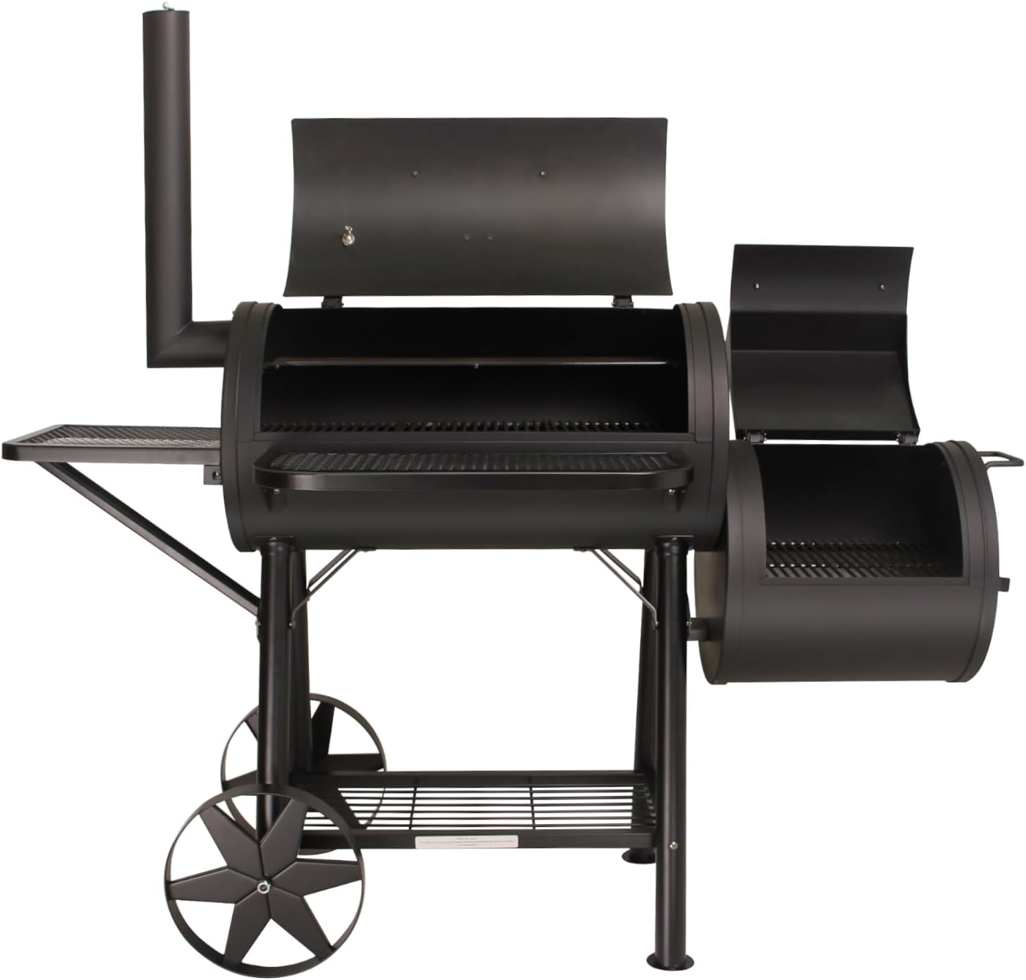 TAINO® Professionnel XXL 90 kg 110kg Fumoir wahlweise en kit avec Accessoires BBQ Barbecue à Charbon de Bois Barbecue cheminée 3,5 mm Acier de qualité Professionnelle 90 Kg