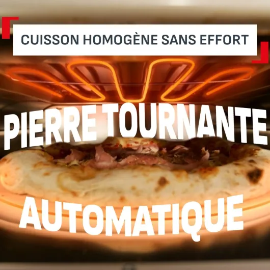 Pizza Pronto Four à Pizza Électrique d'Extérieur 2600W avec Pierre Rotative Automatique Cuisson 3 minutes Pizza 30 cm Multifonctions Jusqu'à 400°C 4 Températures Pelle à Pizza Incluse JM600TE0