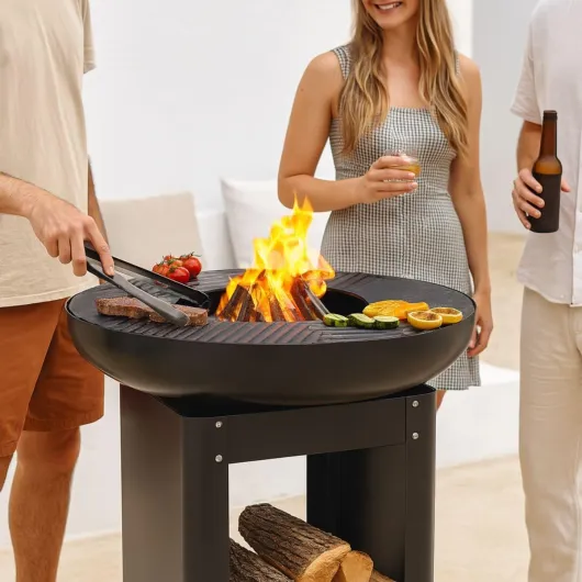 Brasero et Plancha - Barbecue Japonais 61 x 90 cm - Grille Barbecue Teppanyaki - Brasero Exterieur Jardin et Terrasse - Cuisine Exterieur - Métal