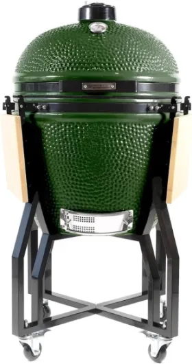 Barbecue à Charbon Kamado Vert Céramique Ø 56cm 22 Pouces - Grill Exterieur 122.1 x 69.6 x 117.4cm