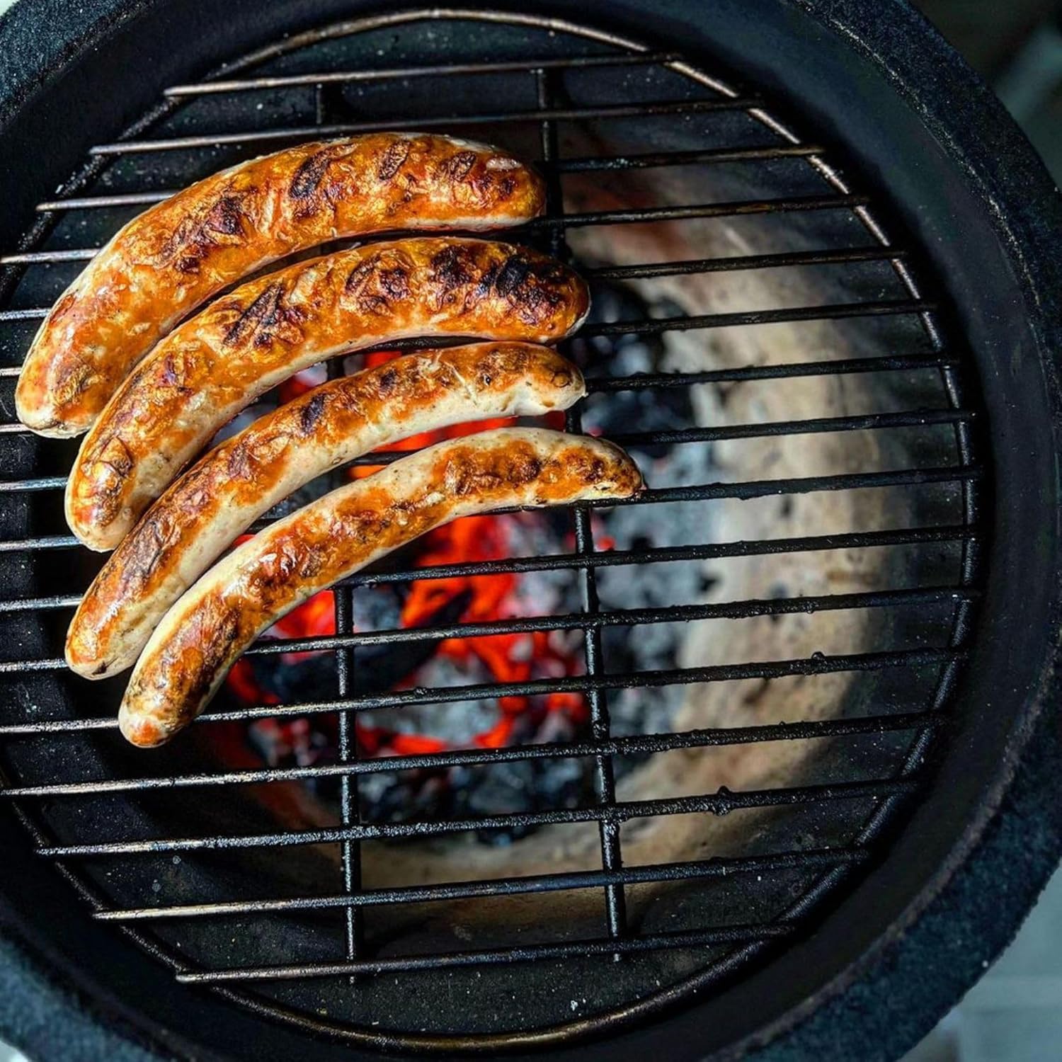 BBQ-Toro Kamado Haiiro Barbecue au charbon de bois Ø 32 cm avec thermomètre, poignée en bois - Kamado en céramique, mini barbecue au charbon de bois, barbecue en céramique (gris)